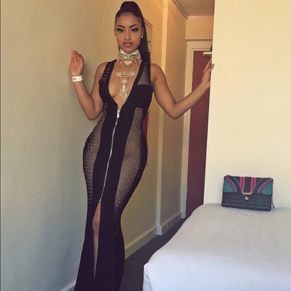 Soho Boutique Dresses & Skirts - Sheer rhinestone dress